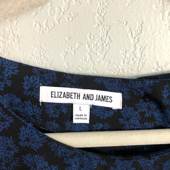 ELIZABETH and James Blue & Black Floral Button Back Maxi Dress L Modest Prairie - Picture 7 of 10